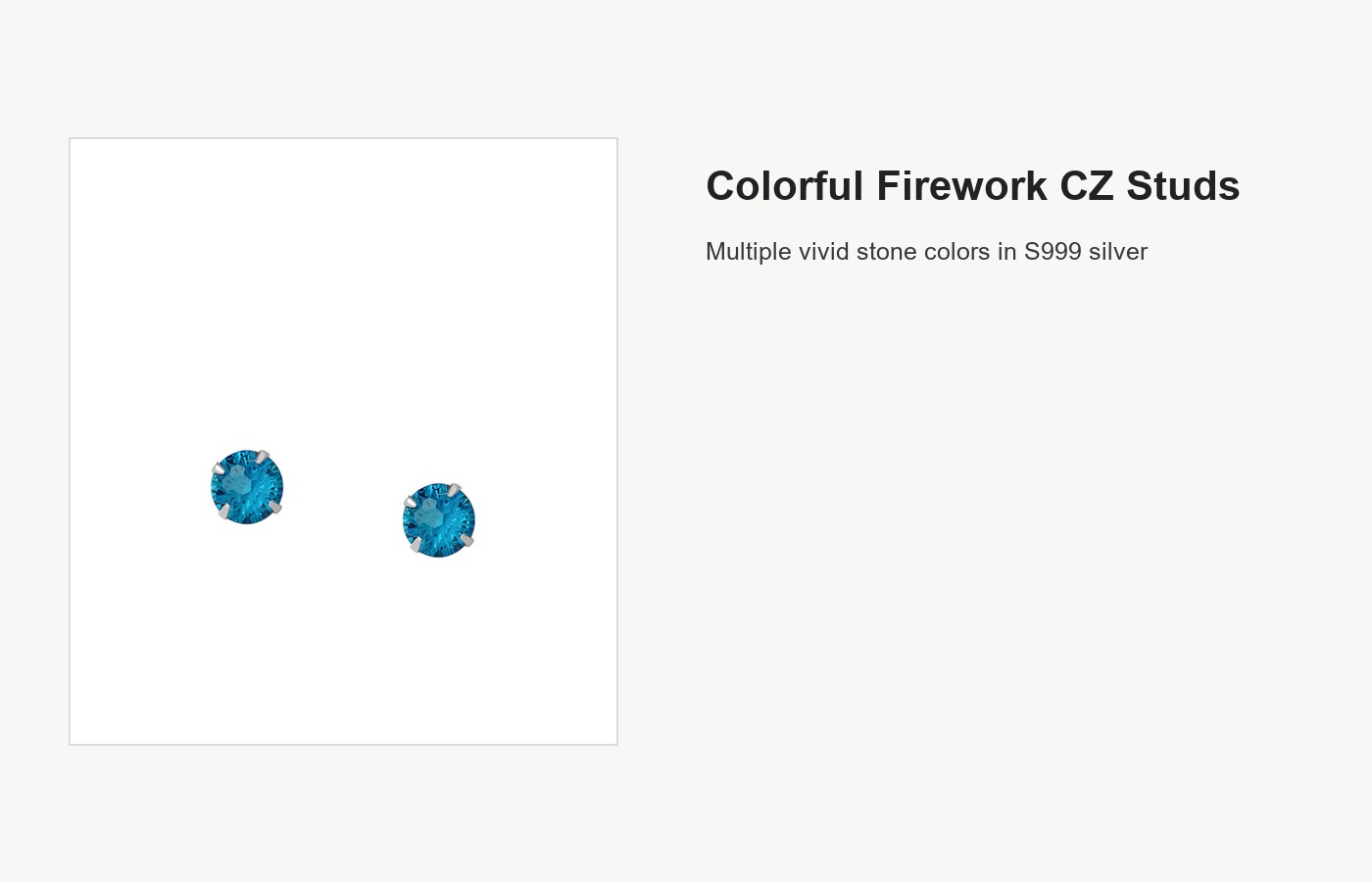 S999 Silver Colorful Firework CZ Stud Earrings detail image
