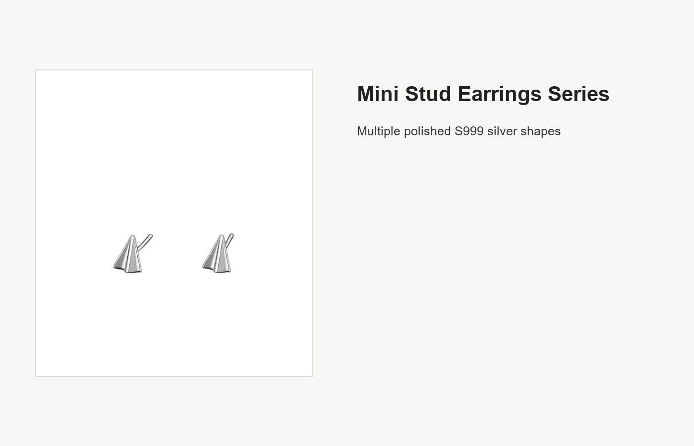 S999 Silver Mini Stud Earrings Multi Shape Series detail image