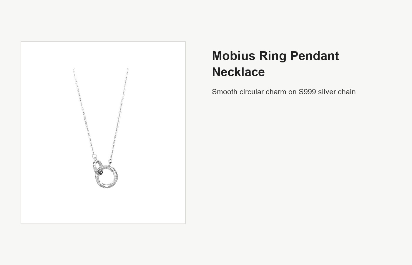 S999 Silver Mobius Ring Pendant Necklace for Women detail image