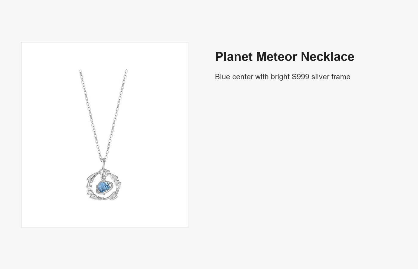 S999 Silver Planet Meteor Pendant Necklace for Women detail image