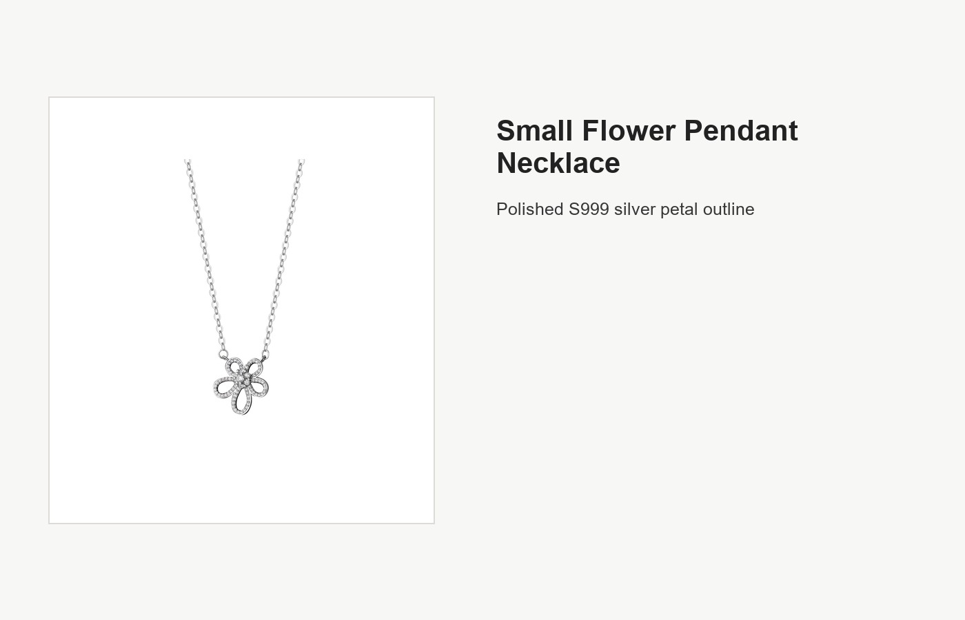 S999 Silver Small Flower Pendant Necklace for Women detail image