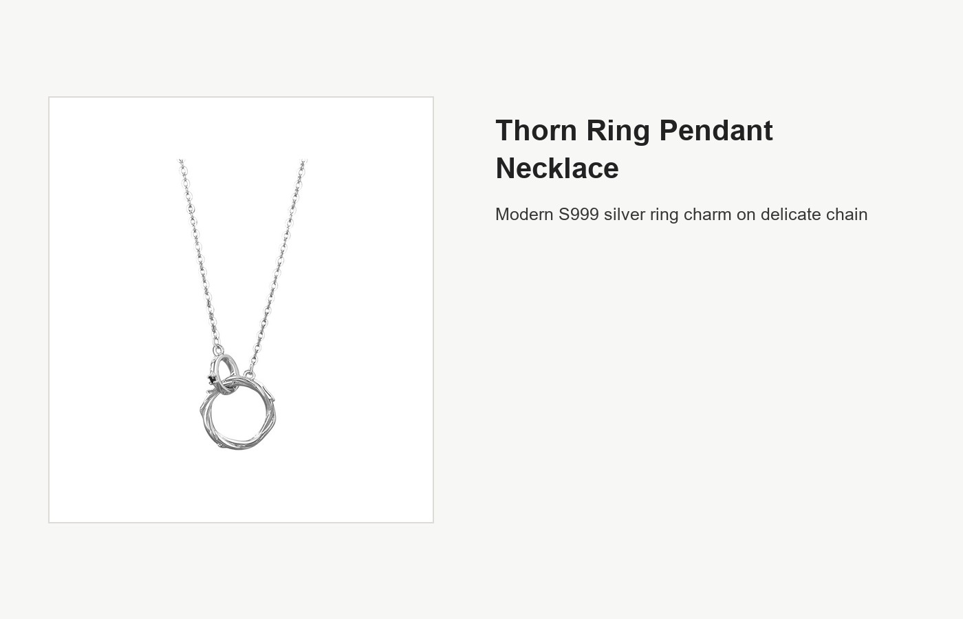 S999 Silver Thorn Ring Pendant Necklace for Women detail image