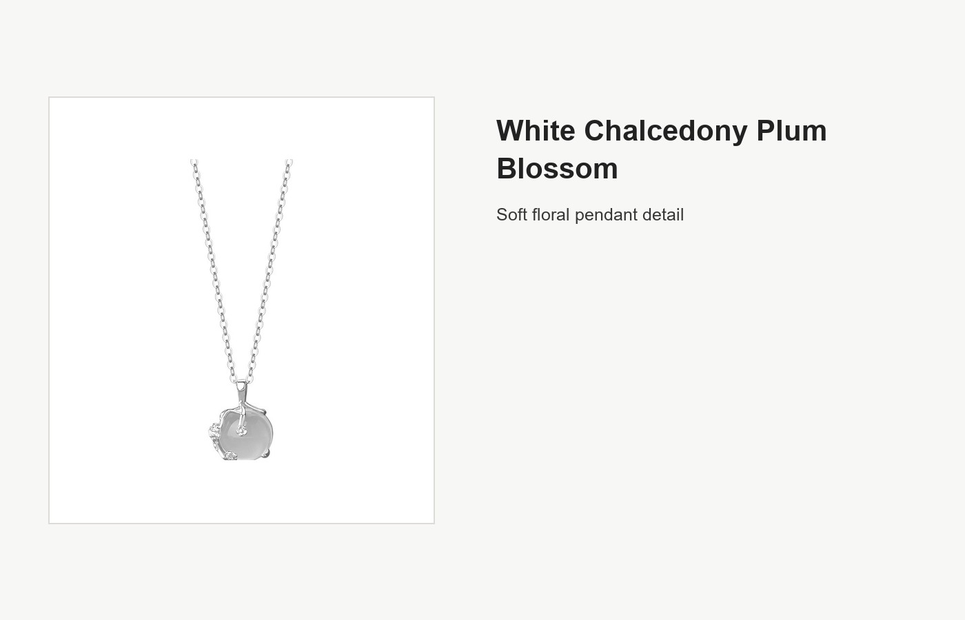 S999 Silver White Chalcedony Plum Blossom Necklace for Women detail image