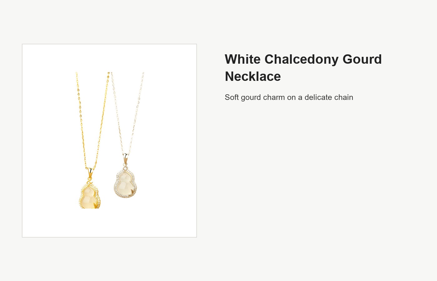 S999 Silver White Chalcedony Gourd Pendant Necklace for Women detail image