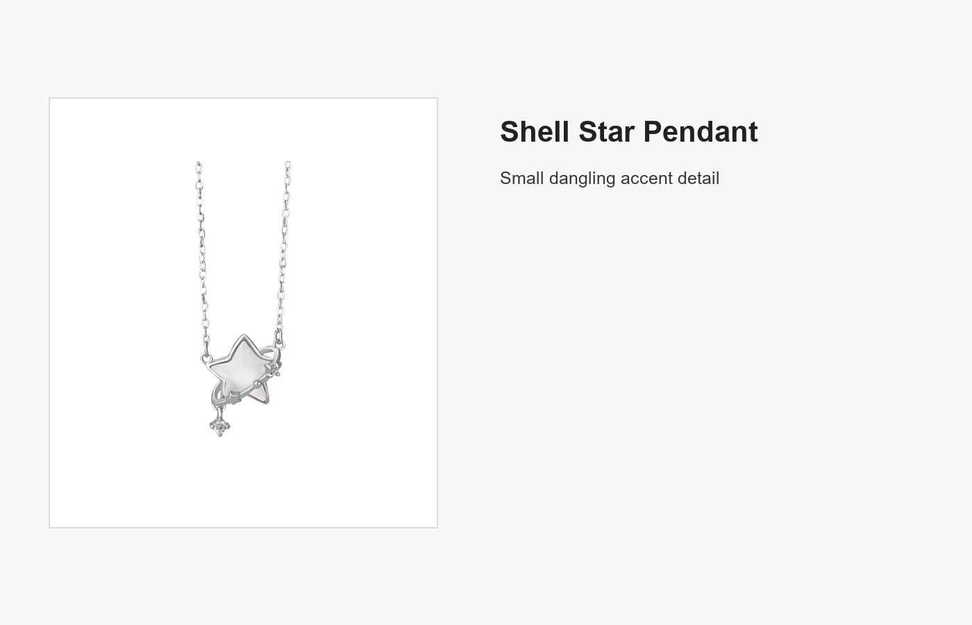 S999 Silver Shell Star Pendant Necklace for Women detail image