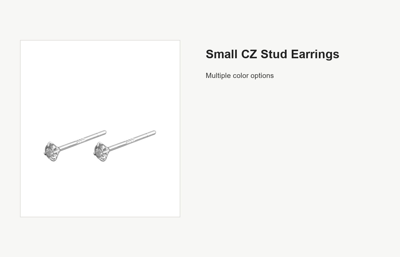 S999 Silver CZ Stud Earrings, Small Multi Color Options detail image