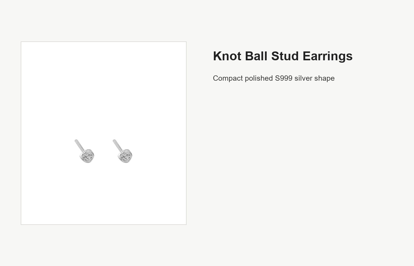 S999 Silver Knot Ball Stud Earrings for Women detail image