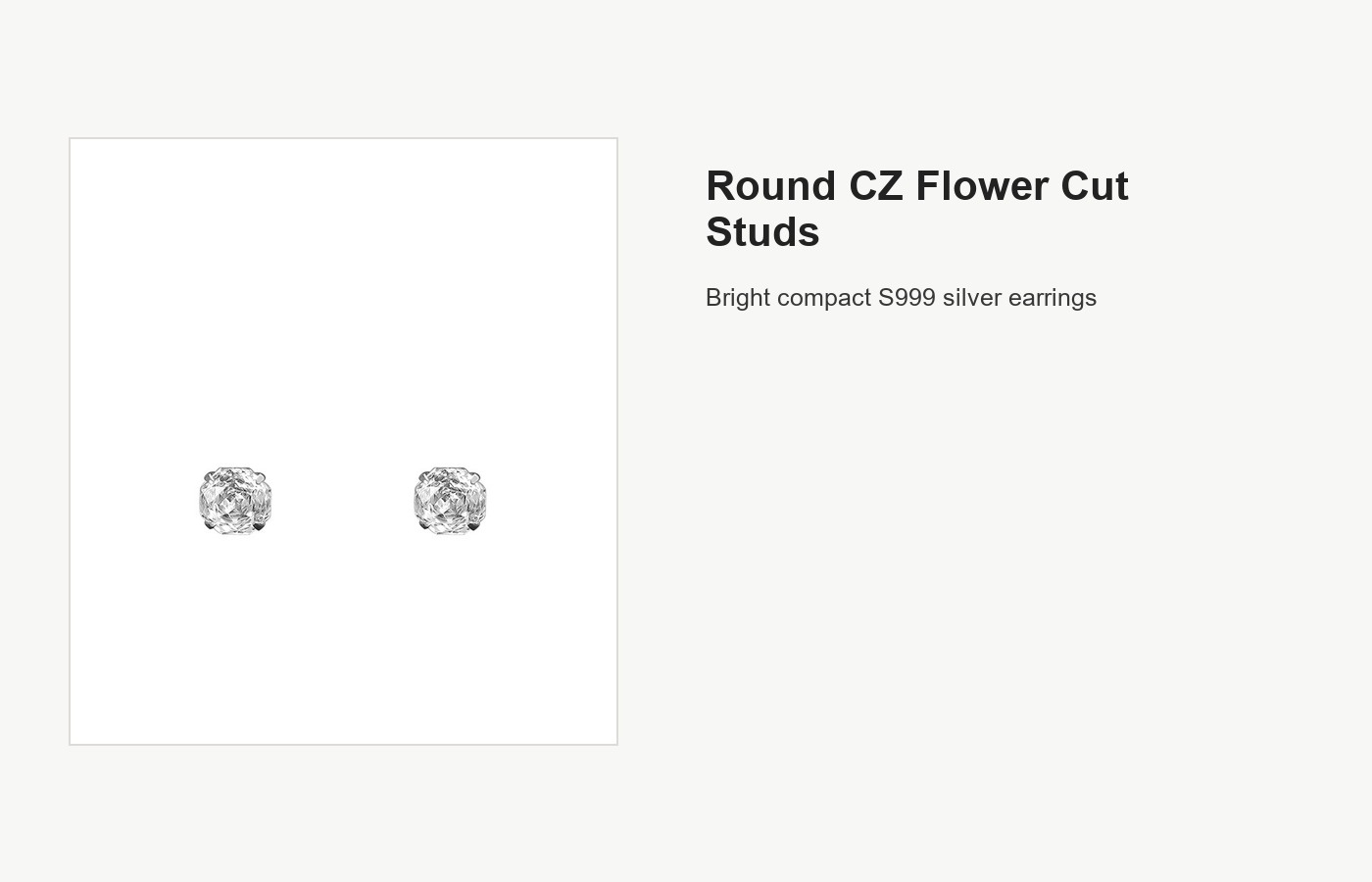 S999 Silver Round CZ Flower Cut Stud Earrings for Women detail image