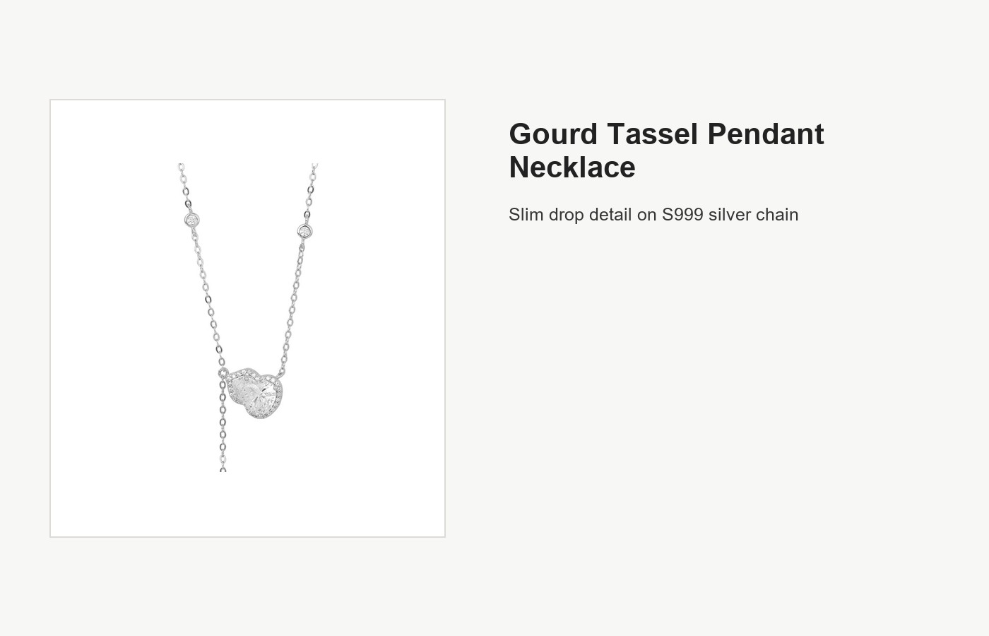 S999 Silver Gourd Tassel Pendant Necklace for Women detail image