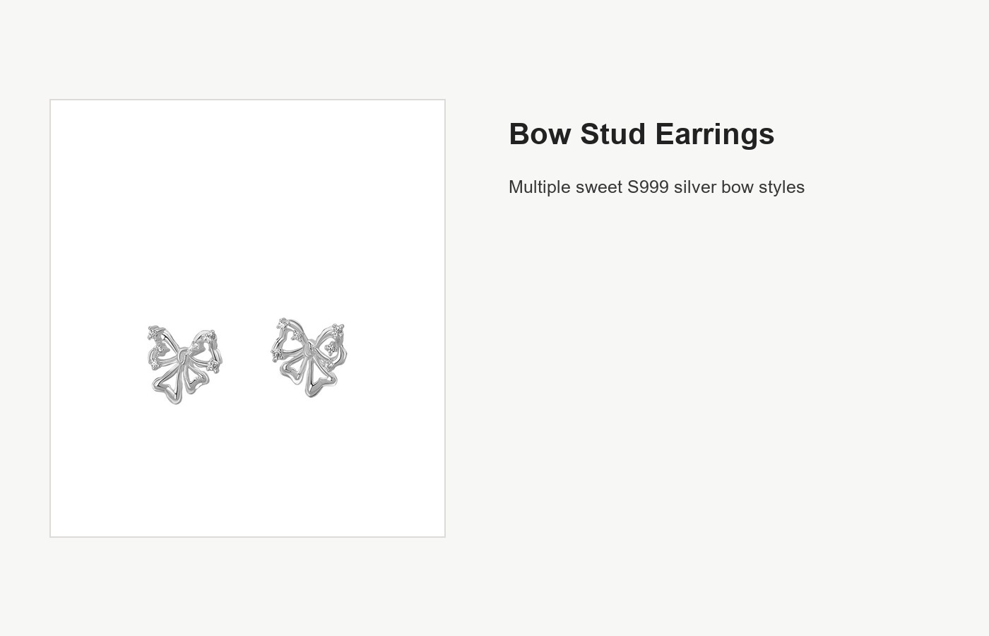 S999 Silver Bow Stud Earrings Multi Style Set for Women detail image