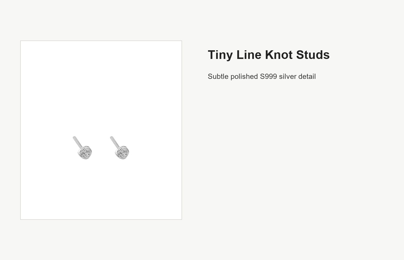 S999 Silver Tiny Line Knot Stud Earrings for Women detail image