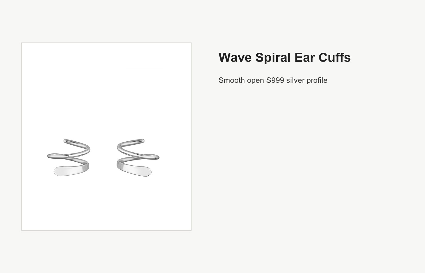 S999 Silver Wave Spiral Ear Cuffs for Women detail image