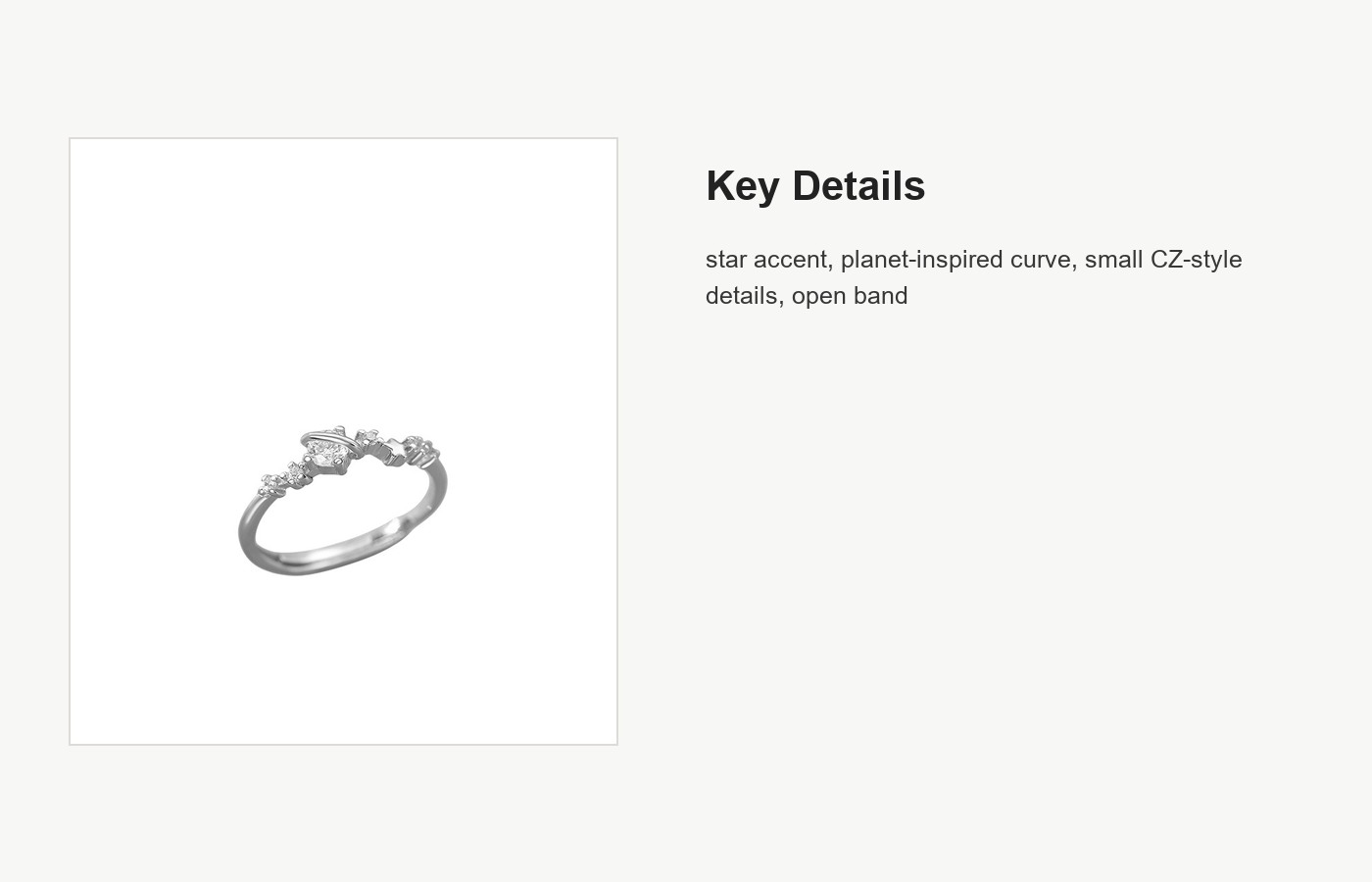 S999 Silver Star Planet Open Ring for Women detail image