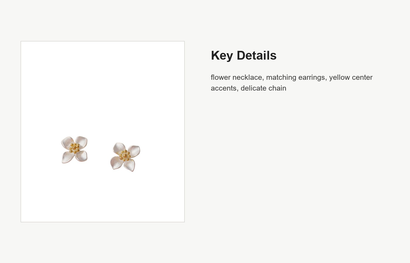 S999 Silver Summer Flower Necklace and Earring Set detail image
