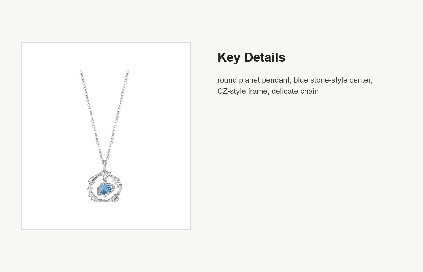 S999 Silver Planet Meteor Pendant Necklace for Women detail image