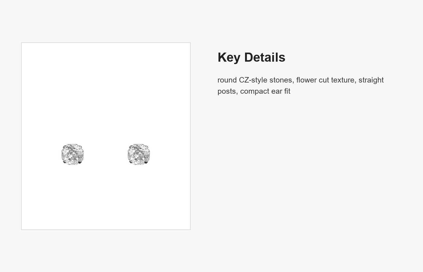 S999 Silver Round CZ Flower Cut Stud Earrings for Women detail image