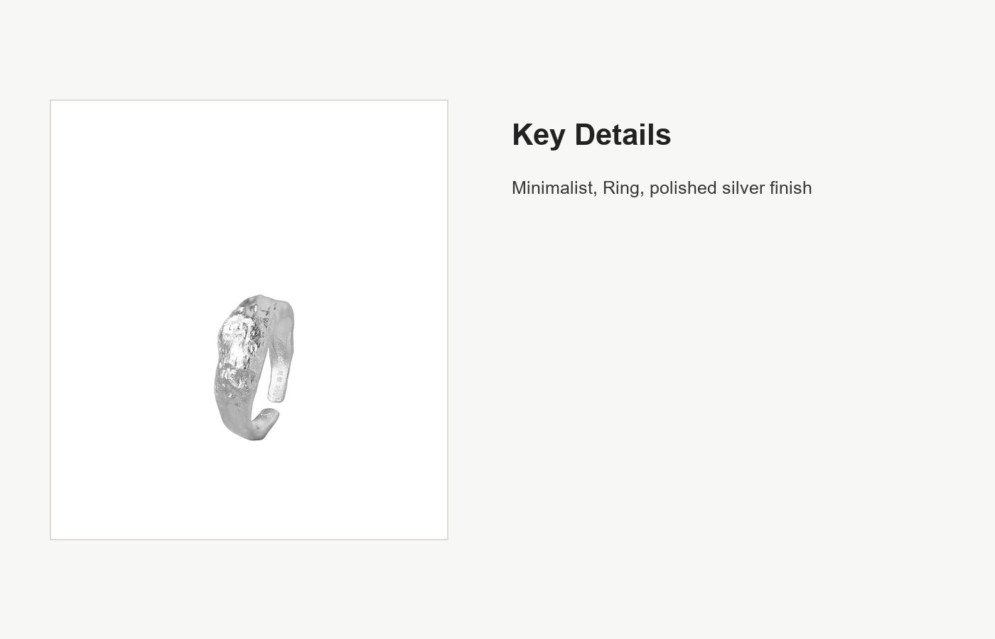 S999 Silver Minimalist Ring for Women detail image