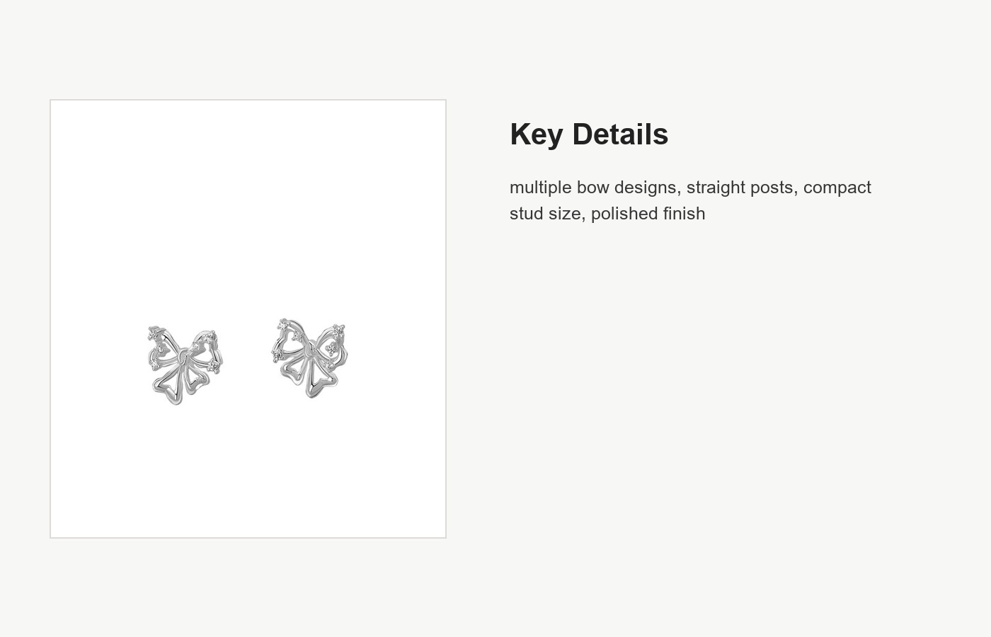 S999 Silver Bow Stud Earrings Multi Style Set for Women detail image
