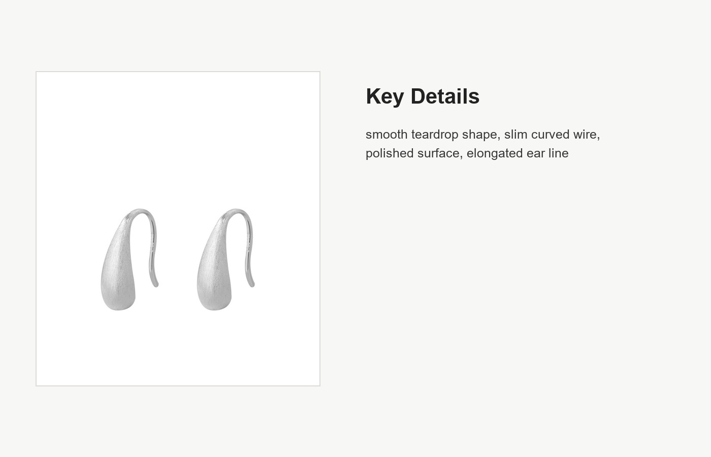 S999 Silver Teardrop Threader Earrings for Women detail image