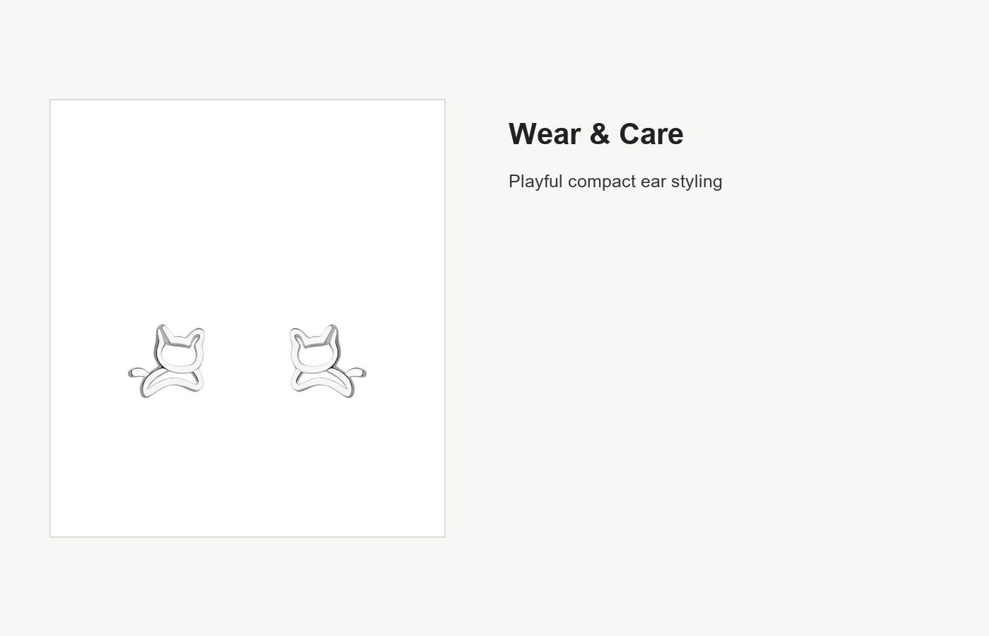 S999 Silver Cat Outline Stud Earrings for Women detail image
