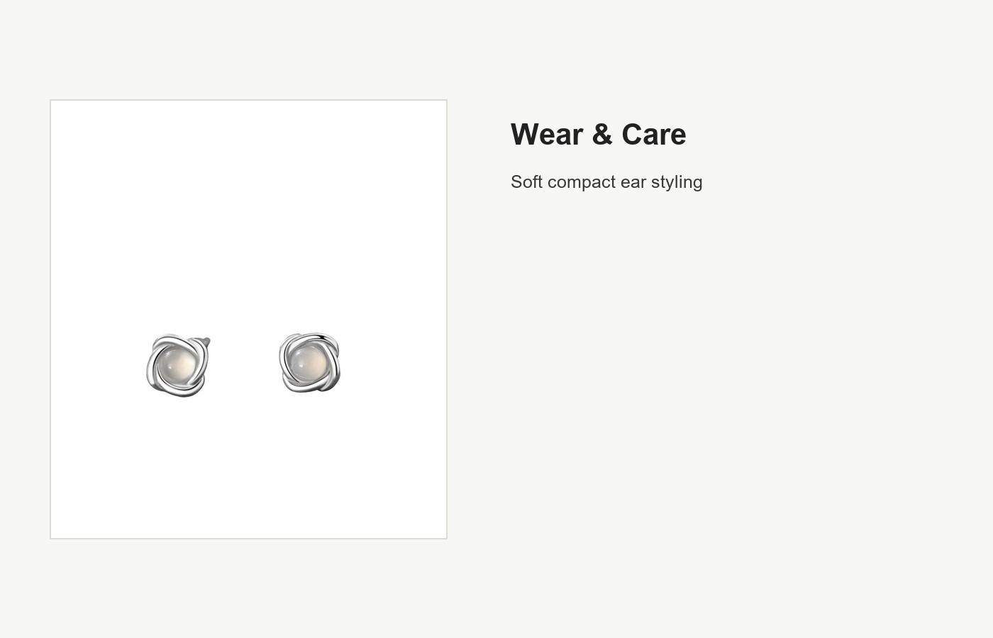 S999 Silver Jade Gourd Stud Earrings with Floral Frame detail image
