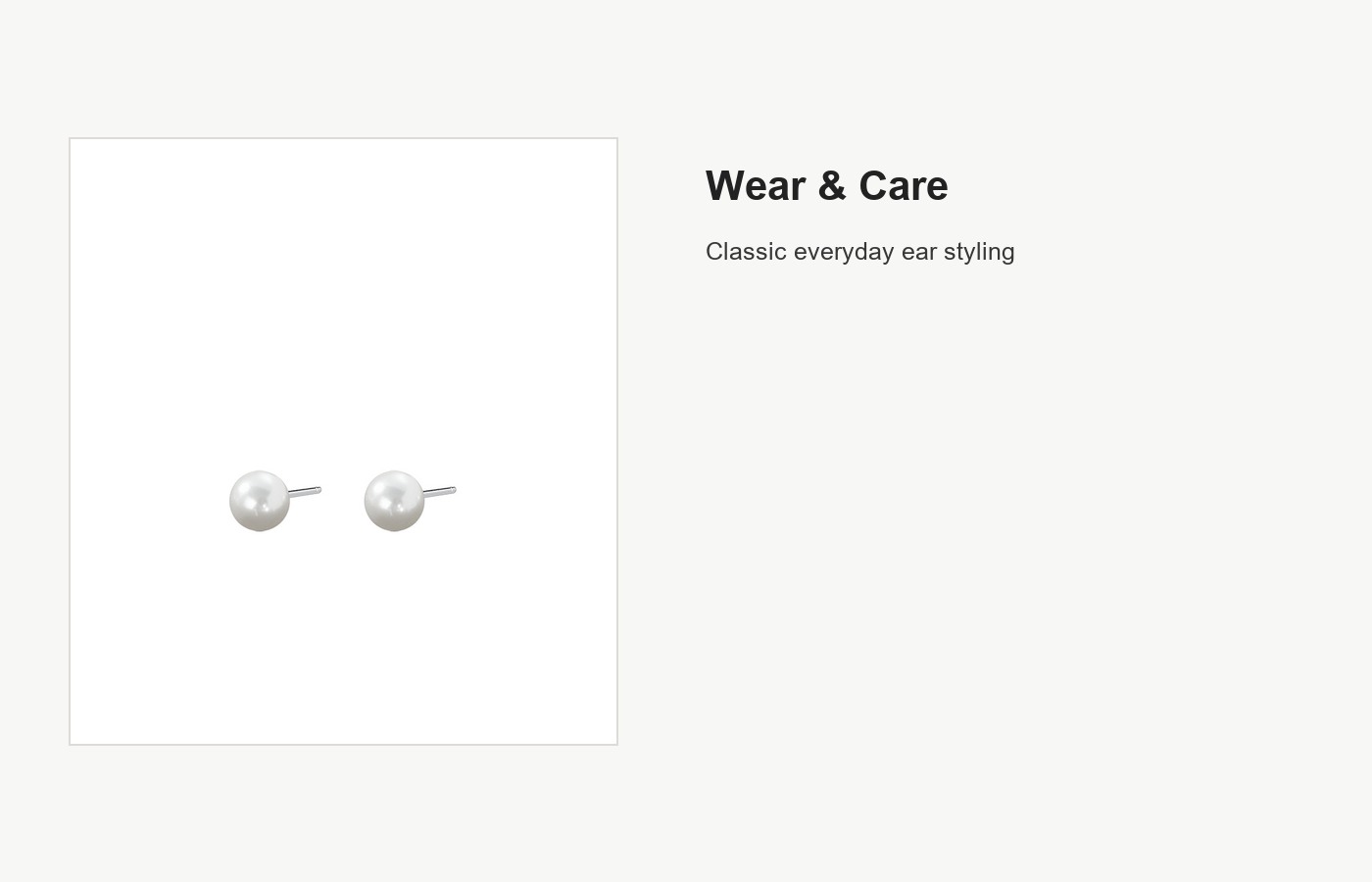 S999 Silver Pearl Stud Earrings, Multiple Size Options detail image
