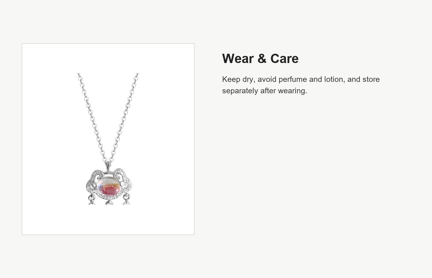 S999 Silver Peace Lock Pendant Necklace for Women detail image