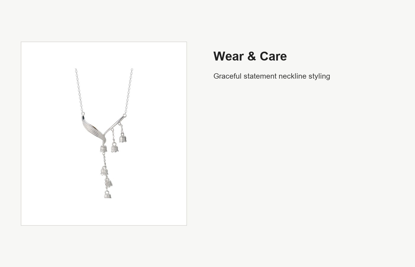 S999 Silver Bell Orchid Tassel Pendant Necklace detail image