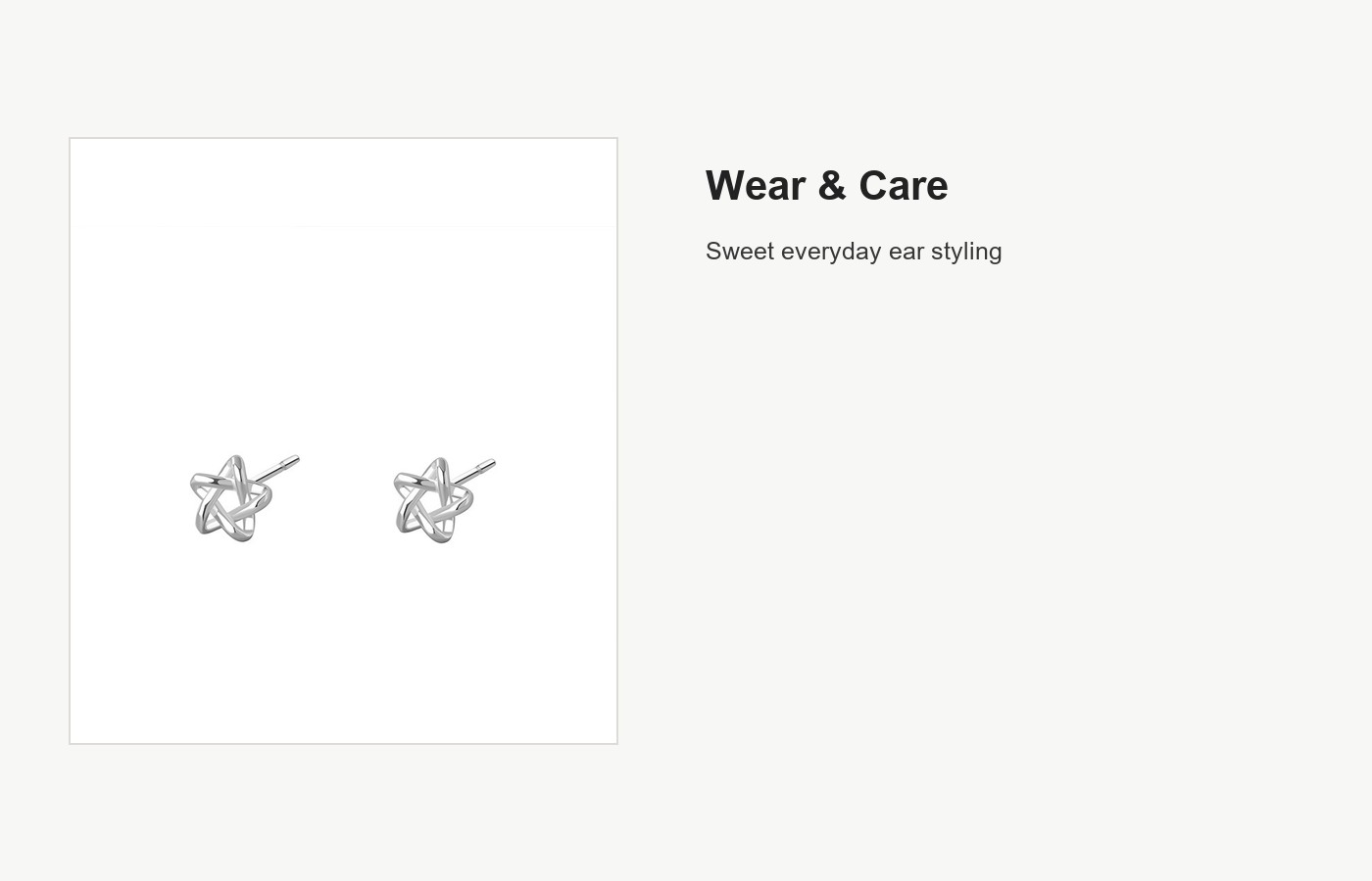 S999 Silver Asymmetric Star Stud Earrings for Women detail image
