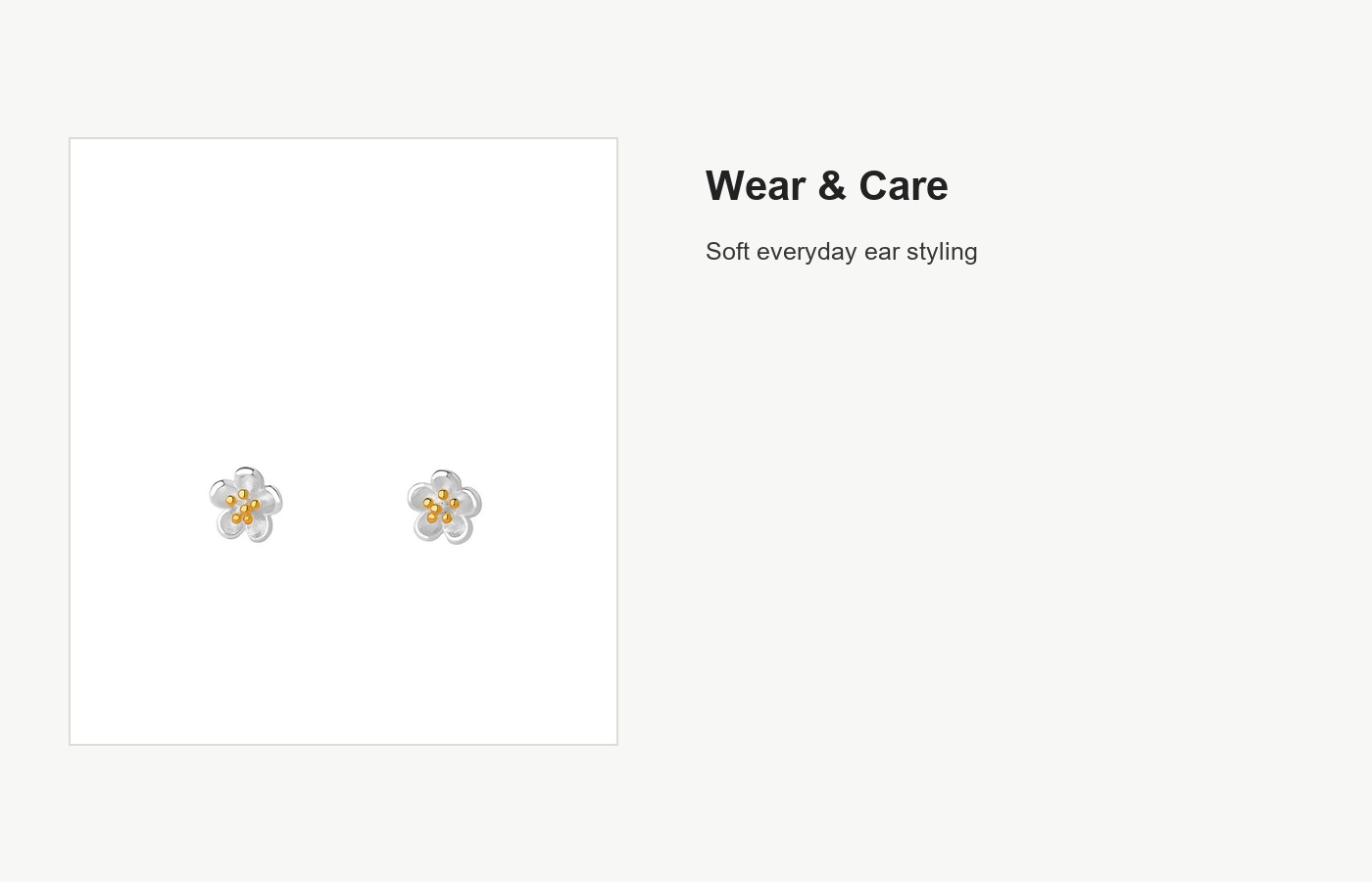 S999 Silver Yellow Flower Stud Earrings for Women detail image