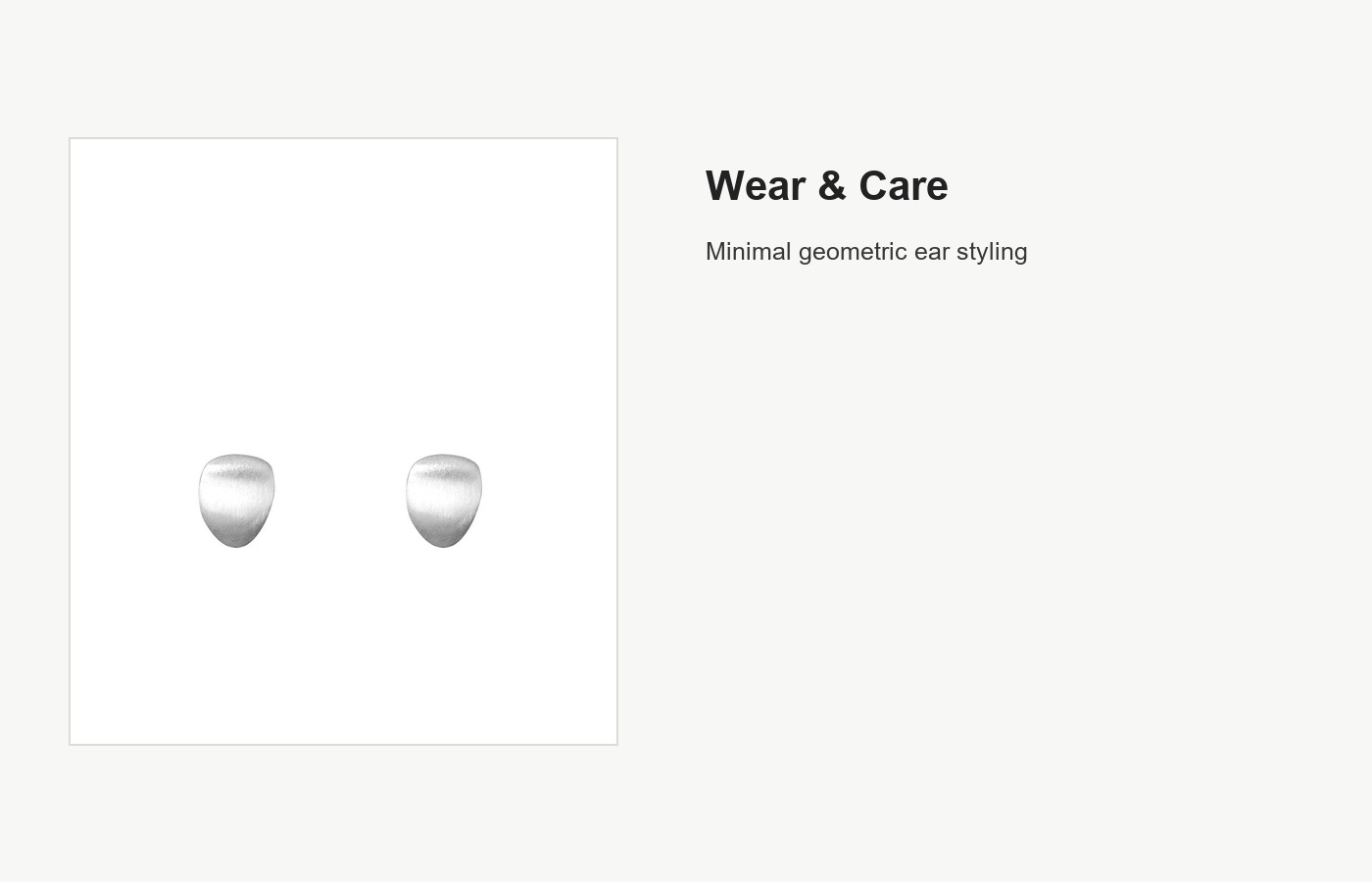 S999 Silver Brushed Arc Stud Earrings for Women detail image
