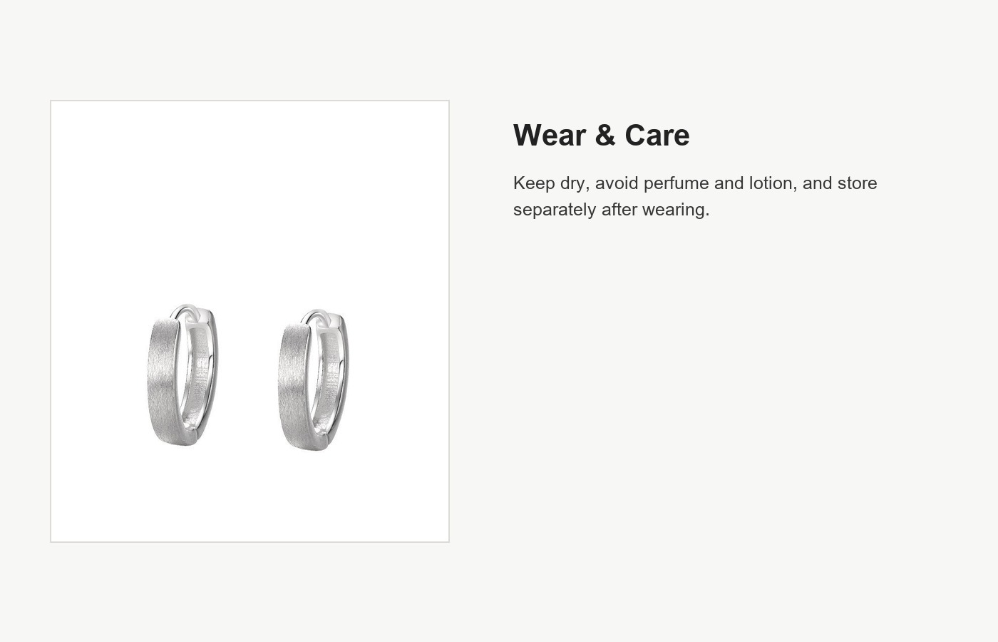 S999 Silver Geometric Huggie Hoop Earrings for Women detail image