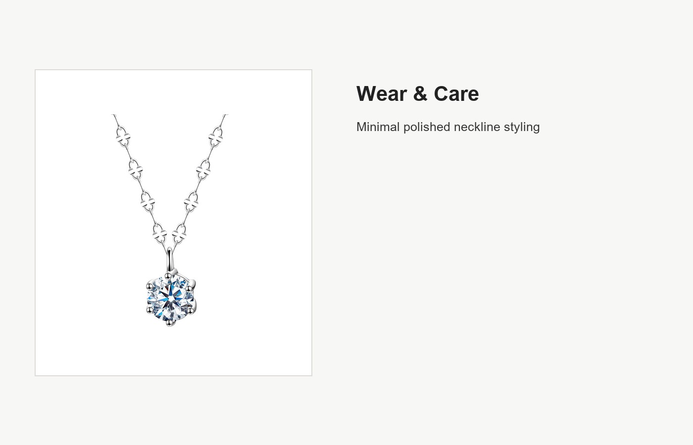 S999 Silver CZ Pendant Necklace with Heart Chain Detail detail image
