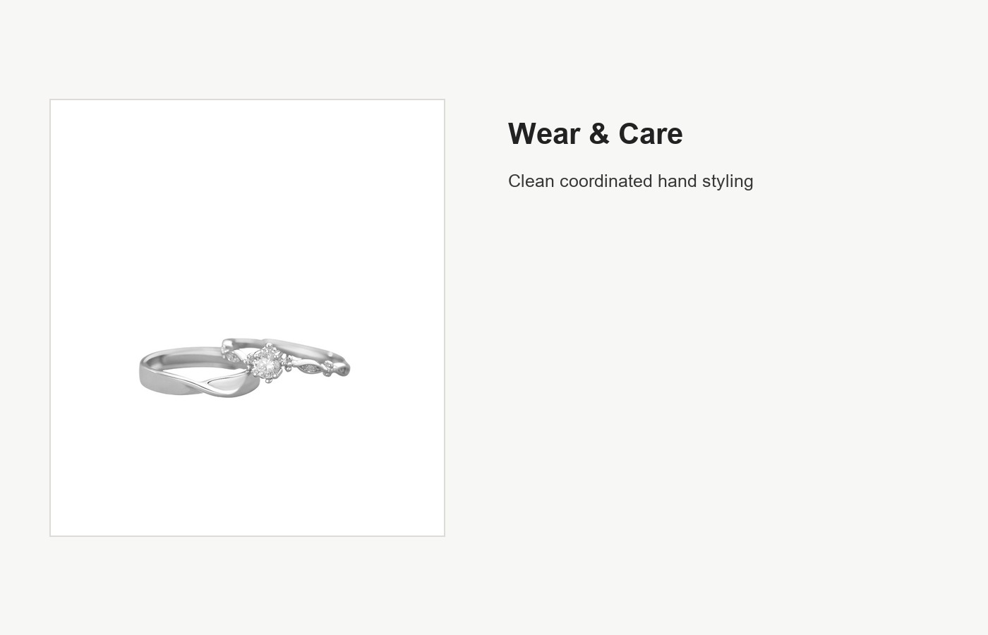 S999 Silver CZ Couple Ring Set with Minimal Open Bands detail image