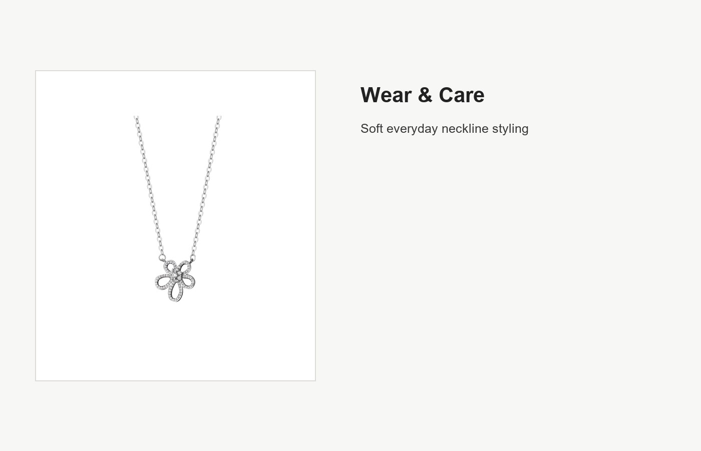 S999 Silver Small Flower Pendant Necklace for Women detail image