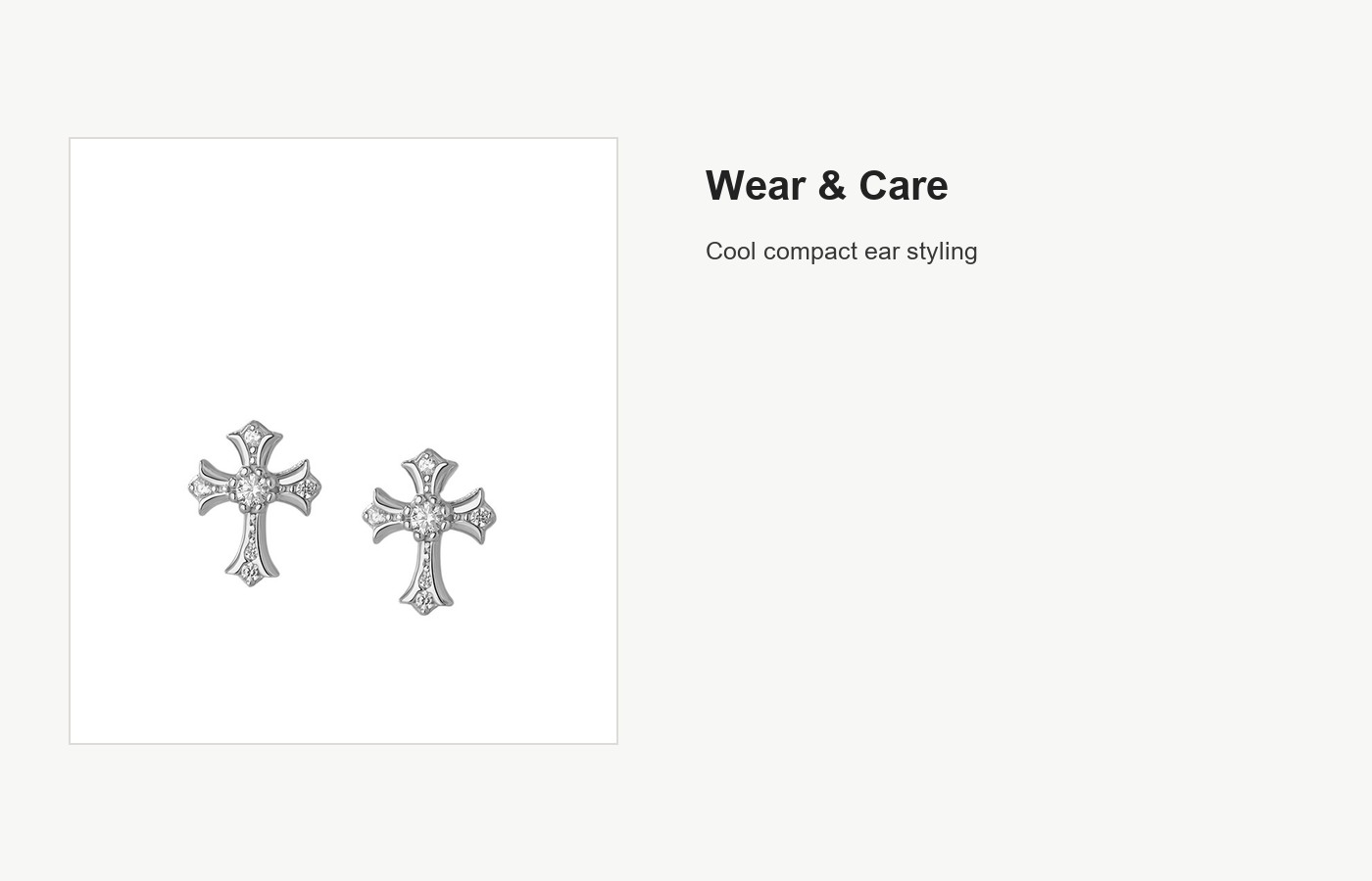 S999 Silver Gothic Cross Stud Earrings for Women detail image