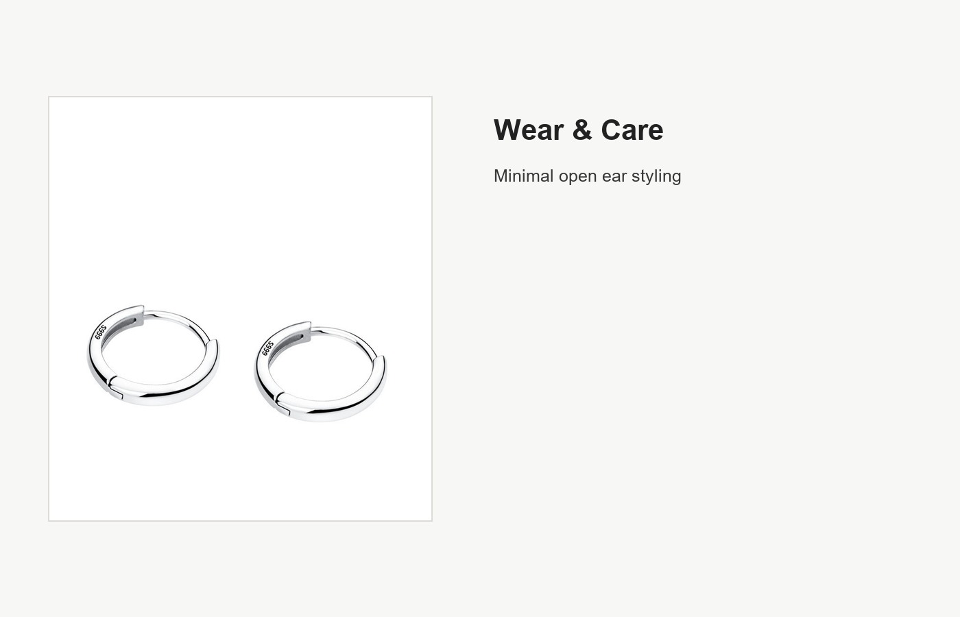 S999 Silver Simple Hoop Ear Cuffs, Multiple Size Options detail image