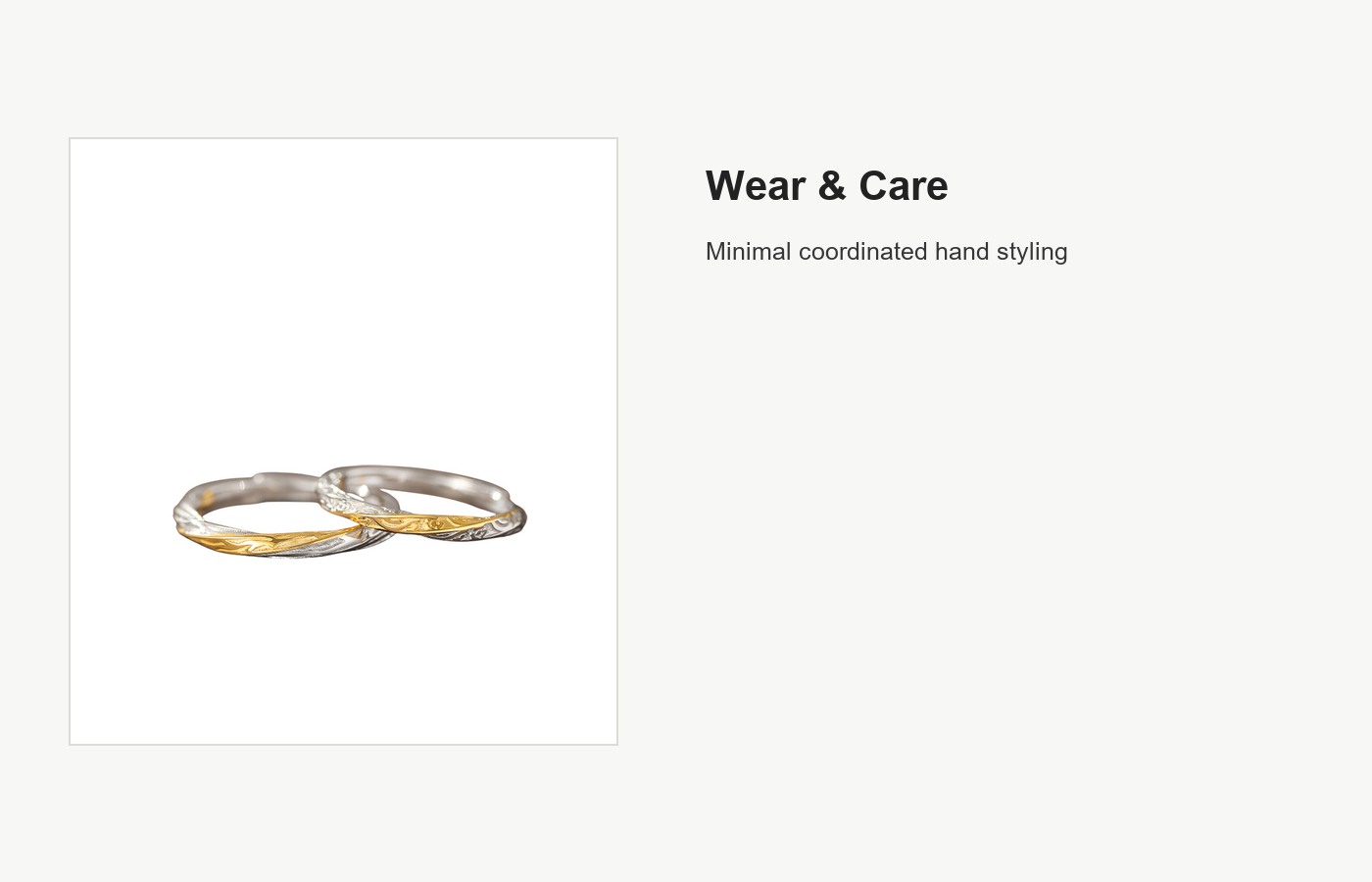 S999 Silver Mobius Couple Ring Set with Gold Accent detail image