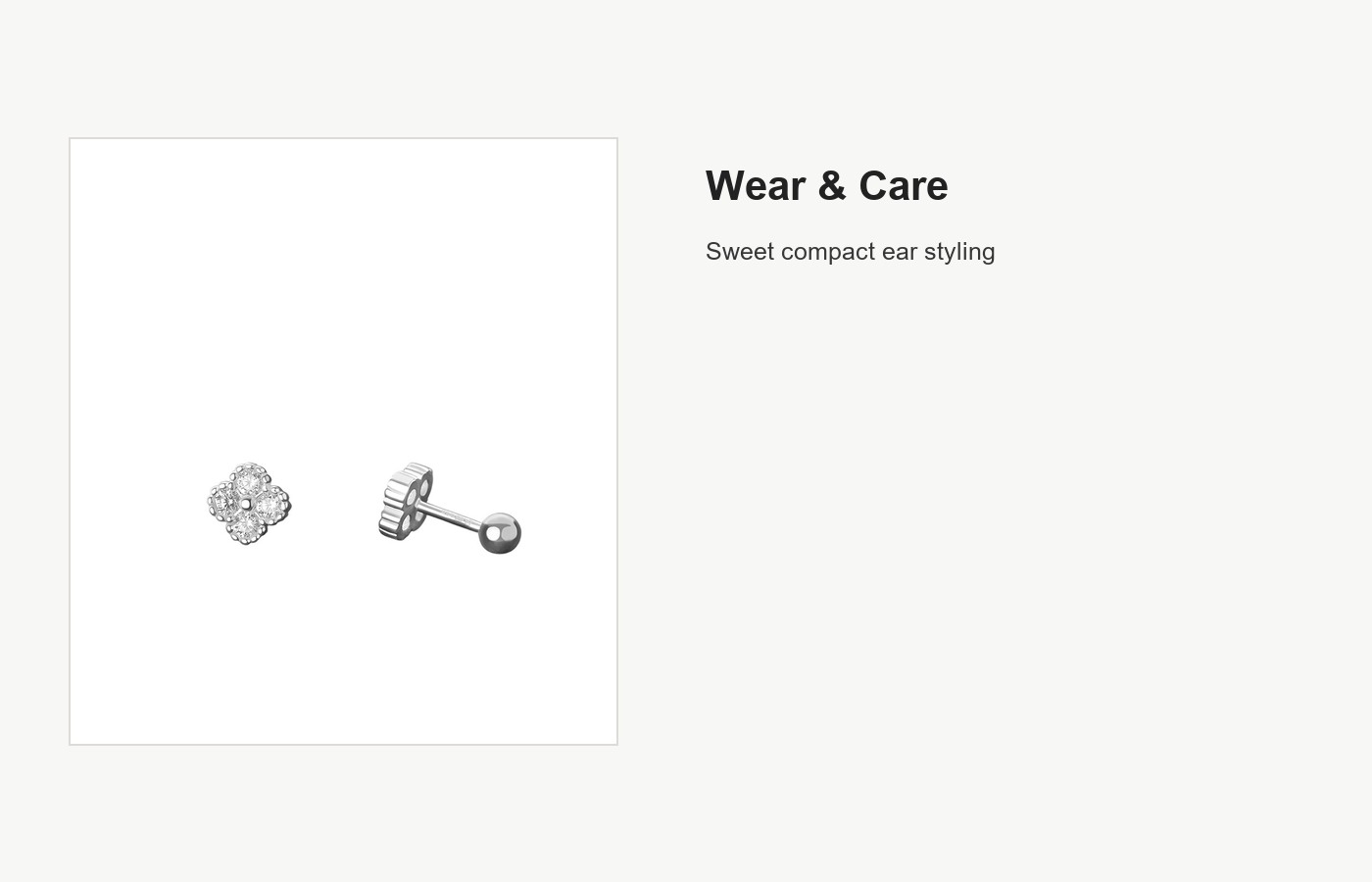 S999 Silver Four Leaf Clover Screw Back Stud Earrings detail image