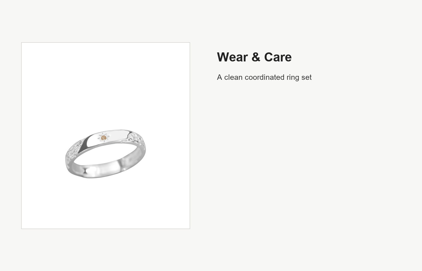 S999 Silver Eight Point Star Couple Ring Set with CZ Detail detail image