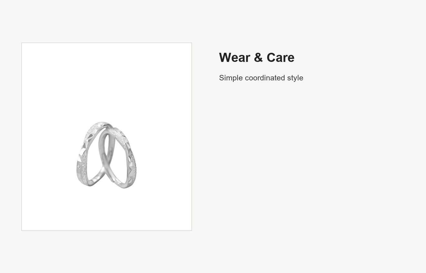 S999 Silver Shimmer Texture Couple Ring Set for Women and Men detail image