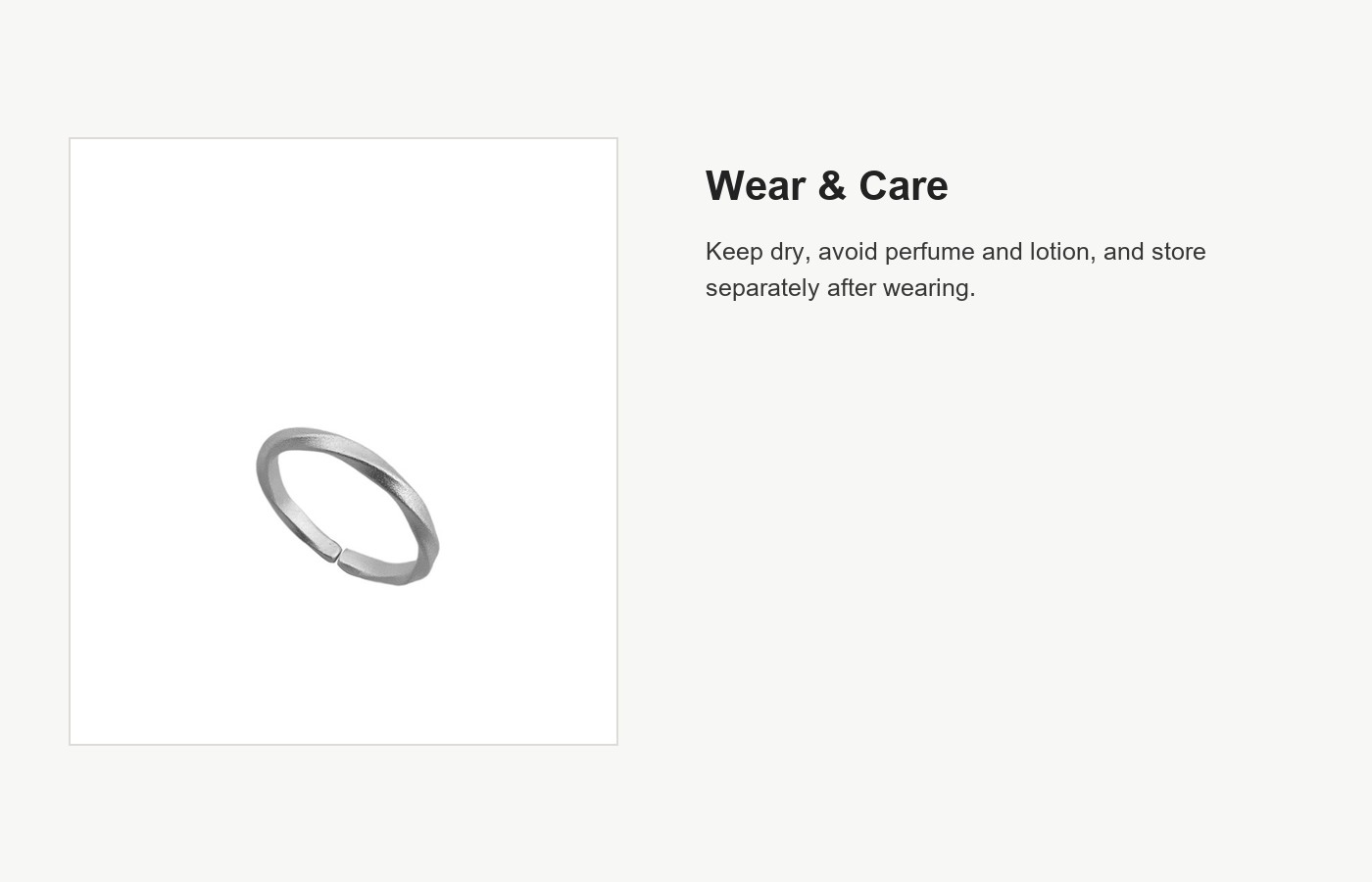 S999 Silver Mobius Geometric Couple Ring Set for Women and Men detail image