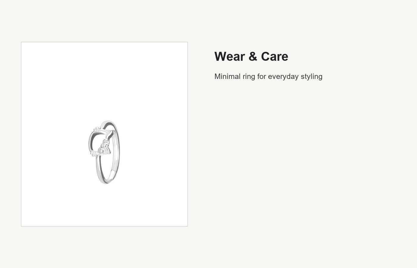 S999 Silver Cat Open Ring for Women, Playful Minimal Design detail image