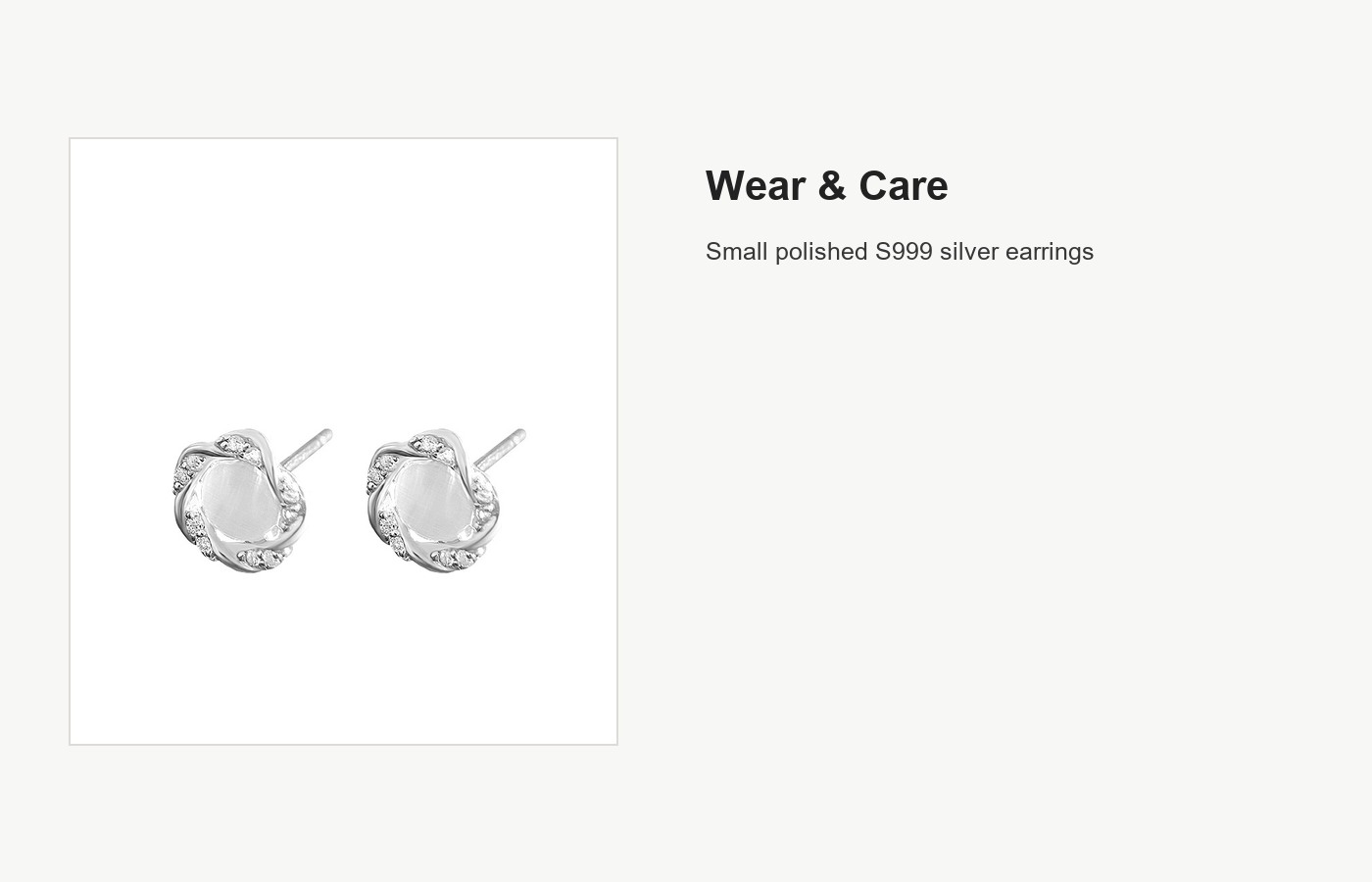S999 Silver Pink Cat Eye Stud Earrings for Women detail image