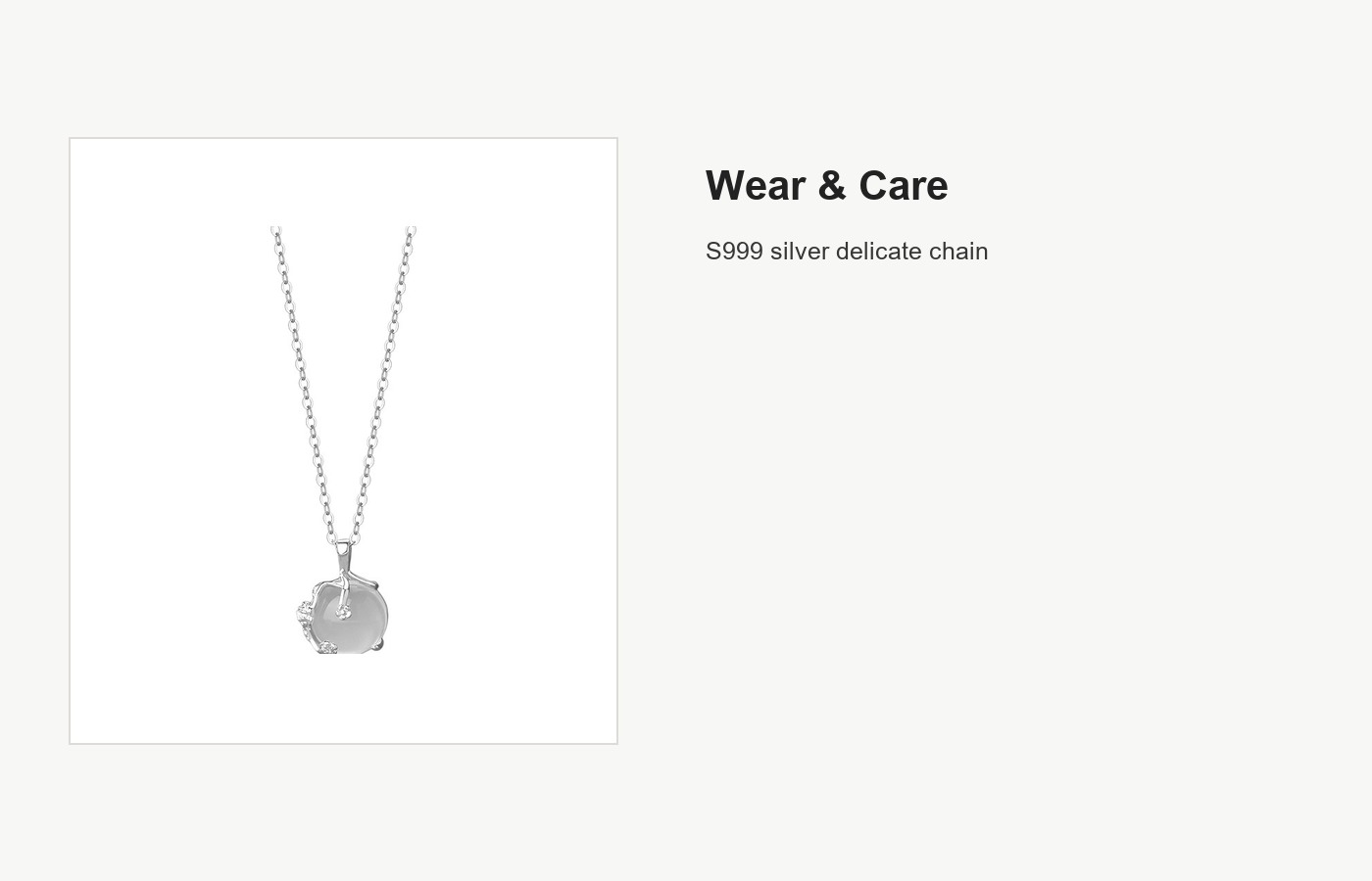 S999 Silver White Chalcedony Plum Blossom Necklace for Women detail image
