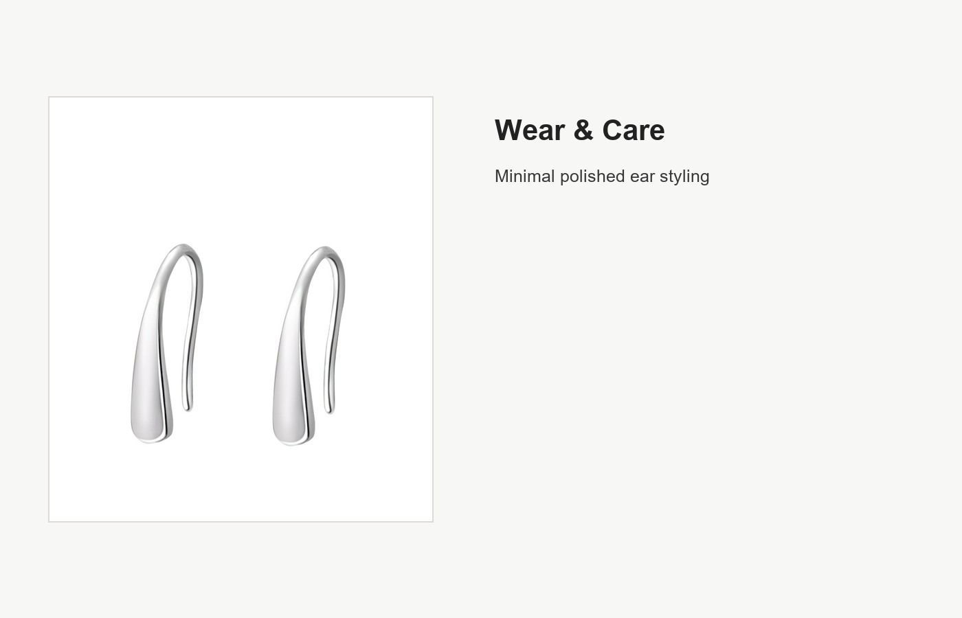 S999 Silver Teardrop Hook Earrings for Women detail image