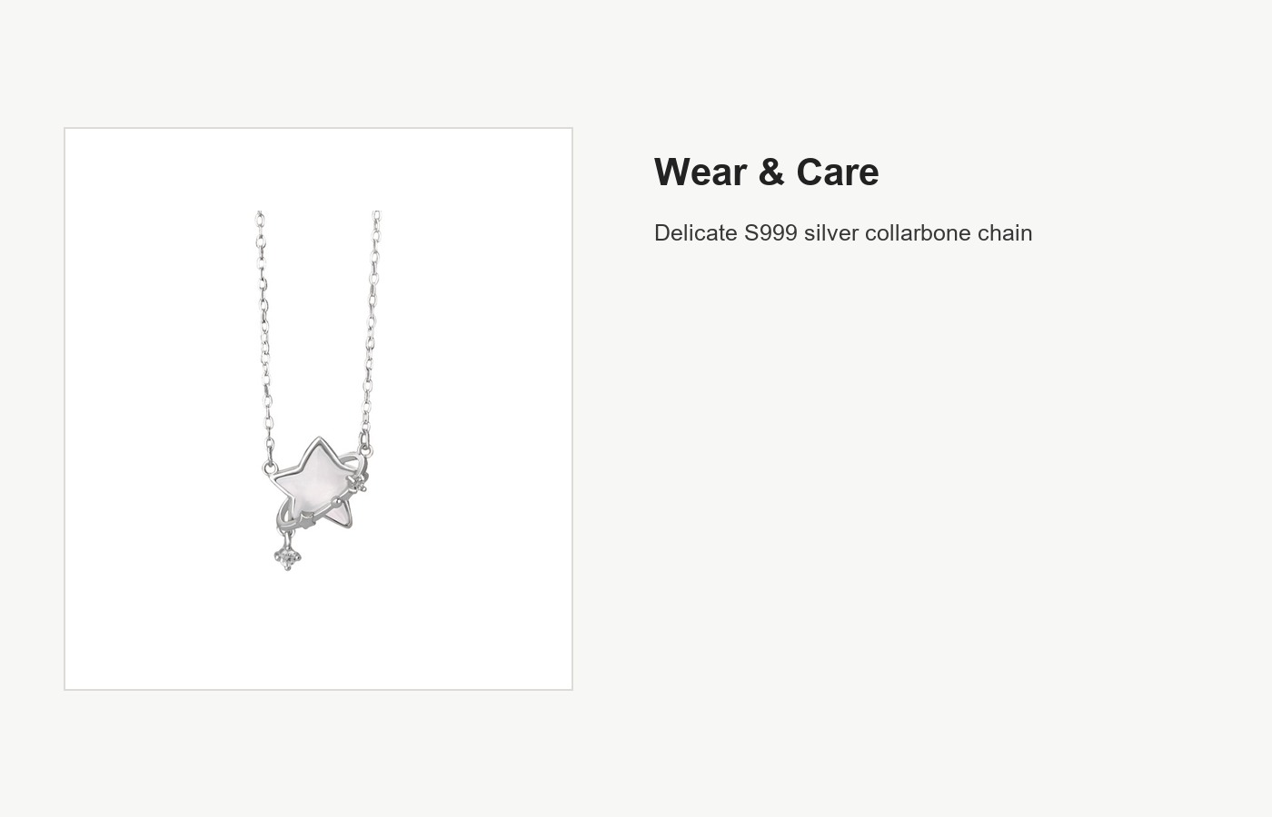 S999 Silver Shell Star Pendant Necklace for Women detail image