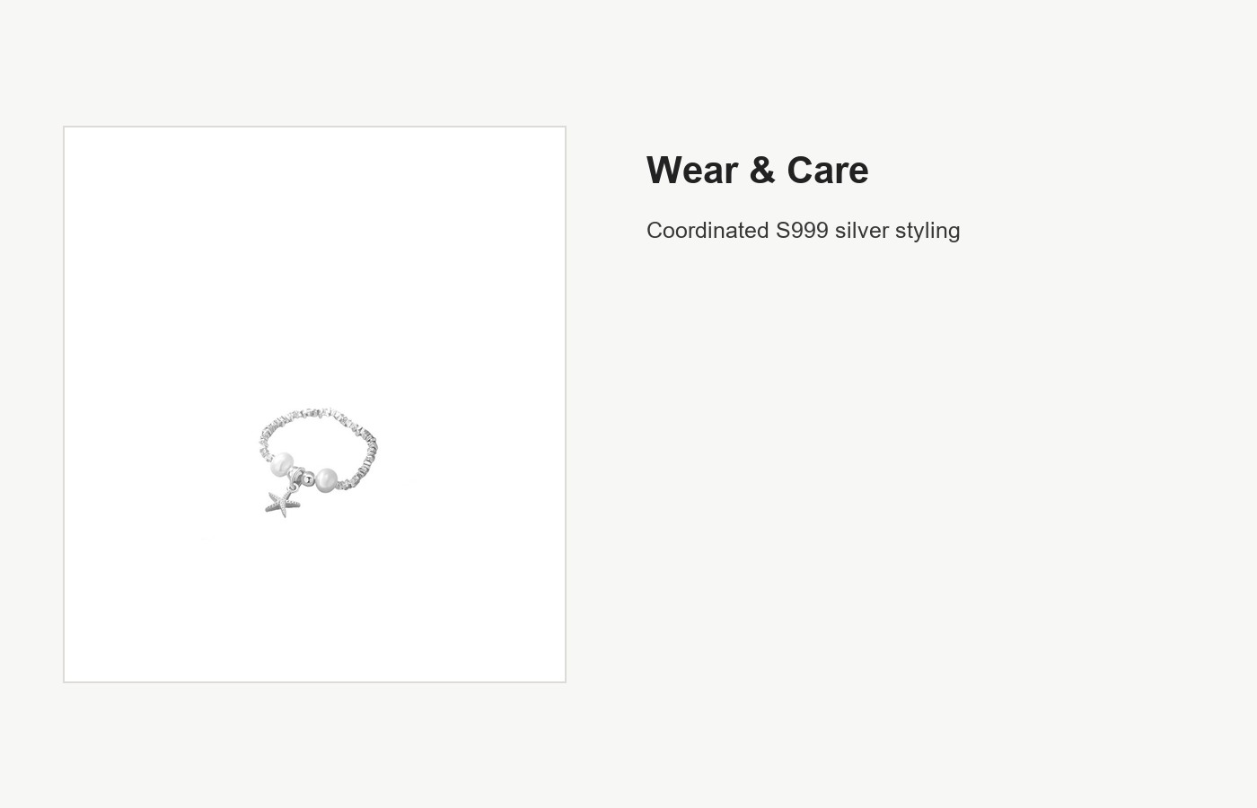 S999 Silver Shell Starfish Bracelet and Ring Set for Women detail image