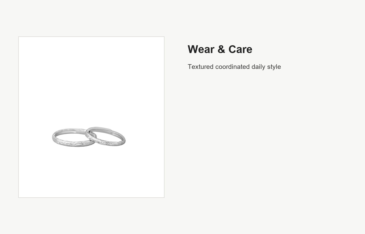 S999 Silver Candy Wrapper Texture Couple Ring Set detail image