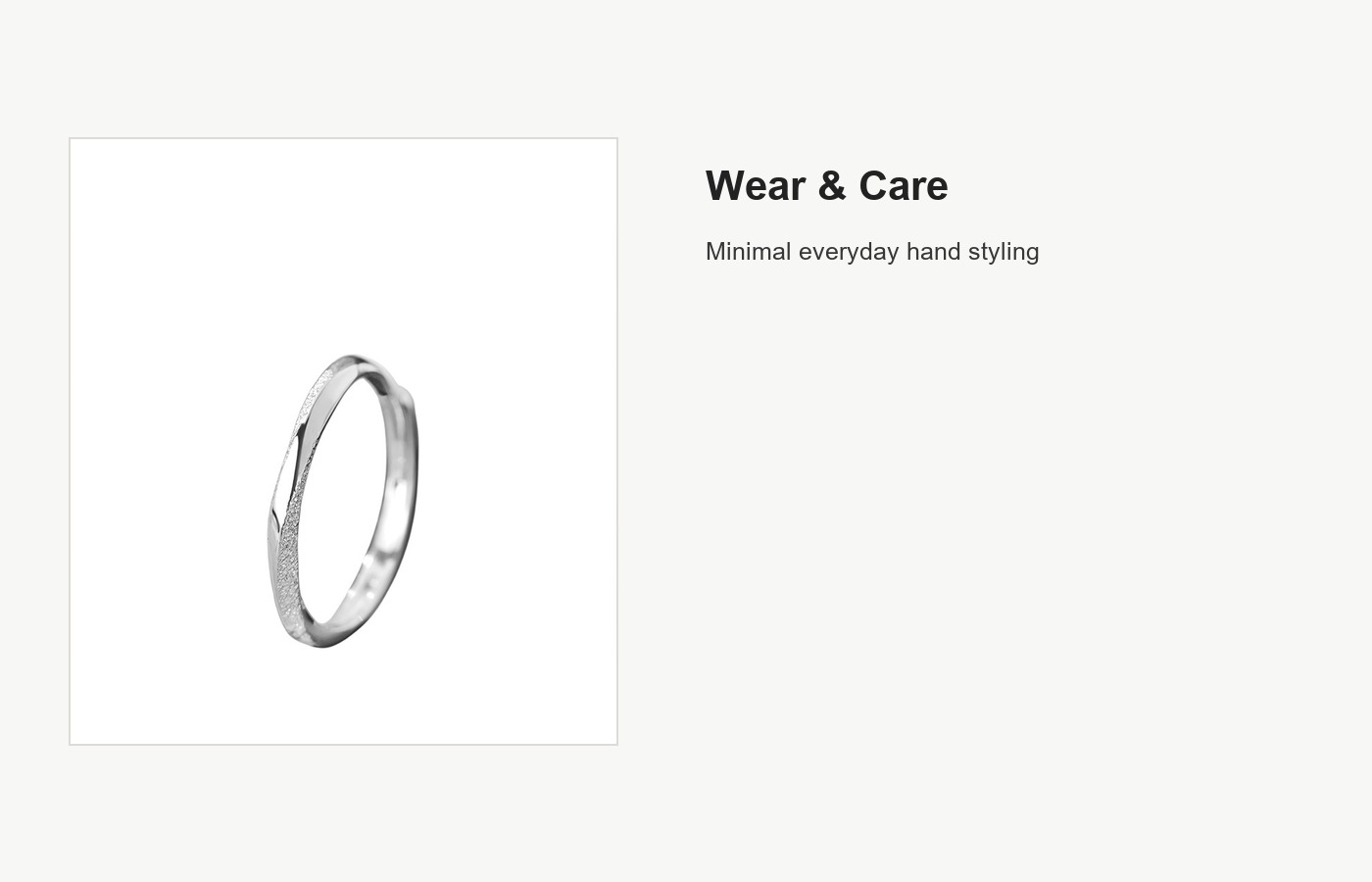S999 Silver Sanded Smooth Open Ring for Women detail image